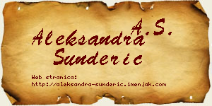 Aleksandra Šunderić vizit kartica